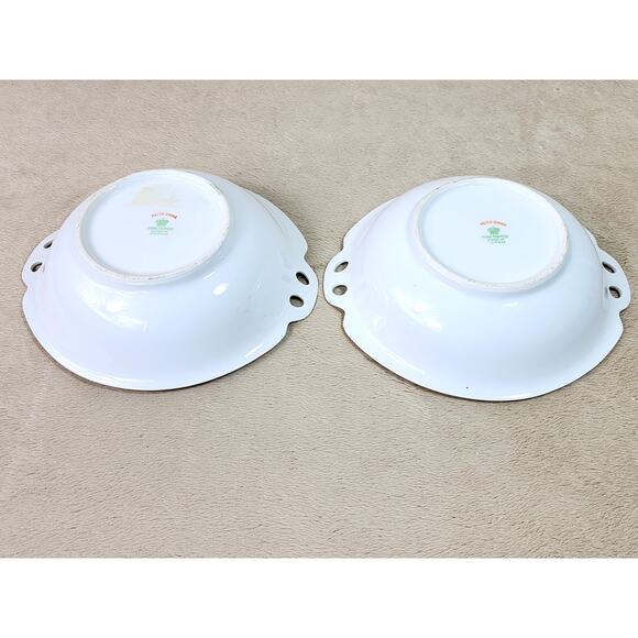 Rare Meito China Bowl Dish 7" Hand Painted Gold Trim Double Handle 1930 Japan - Picture 11 of 15